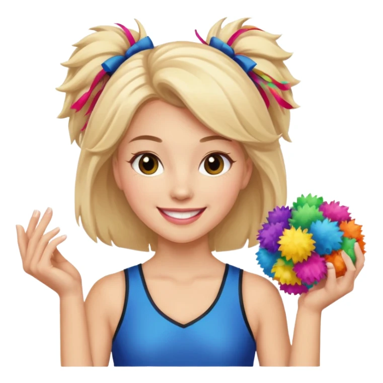 create an emoji of a cheerleader head to foot sticker