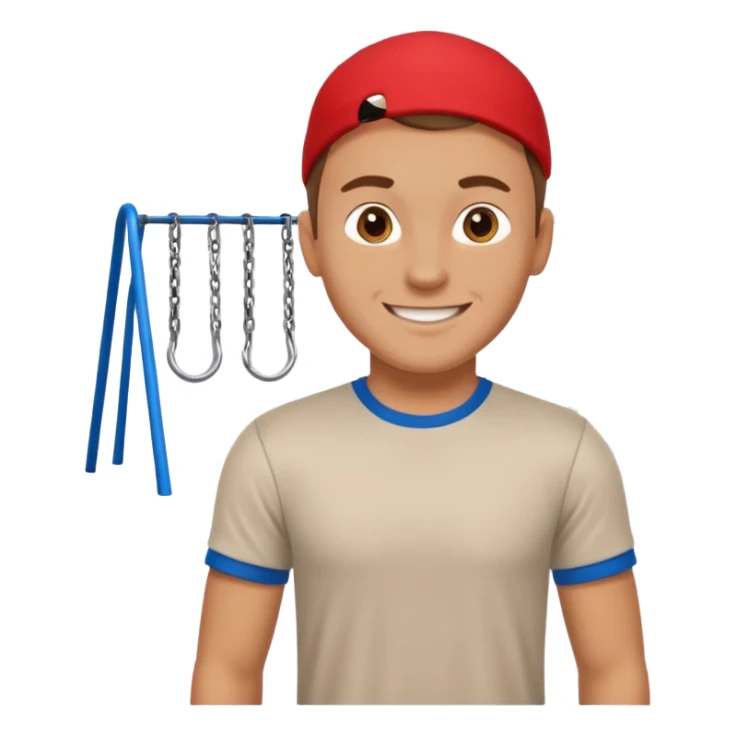 white sportsman in the playground, dressed in t-shirt sticker