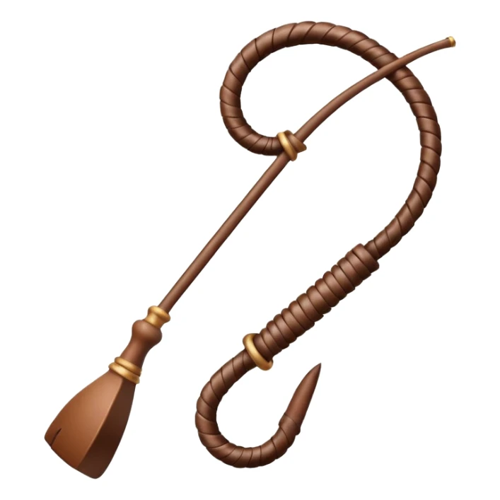 cowboy whip object icon, coiled leather whip, wooden handle, western style, 3D cartoon, mobile game icon style, centered, clean background, soft shadow, no text, no watermark
 sticker