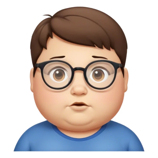 Chubby boy with glasses and short brown hair sticker