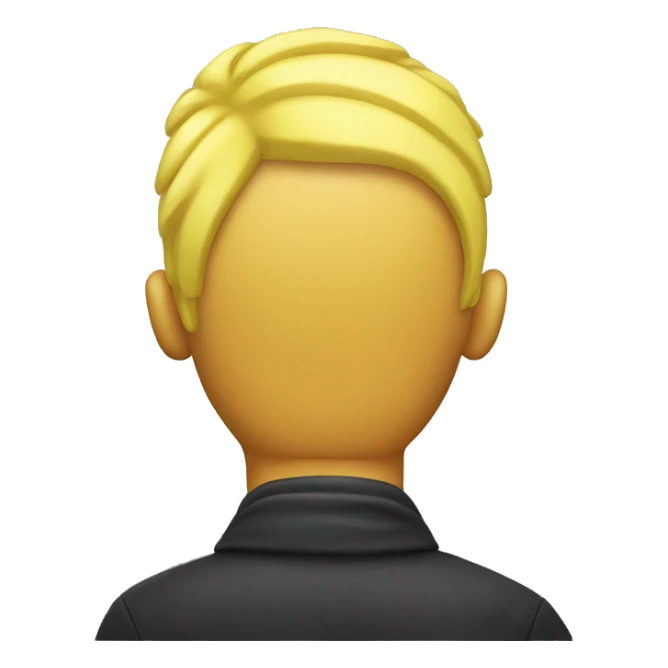 Back of a yellow mans head with short yellow hair sticker