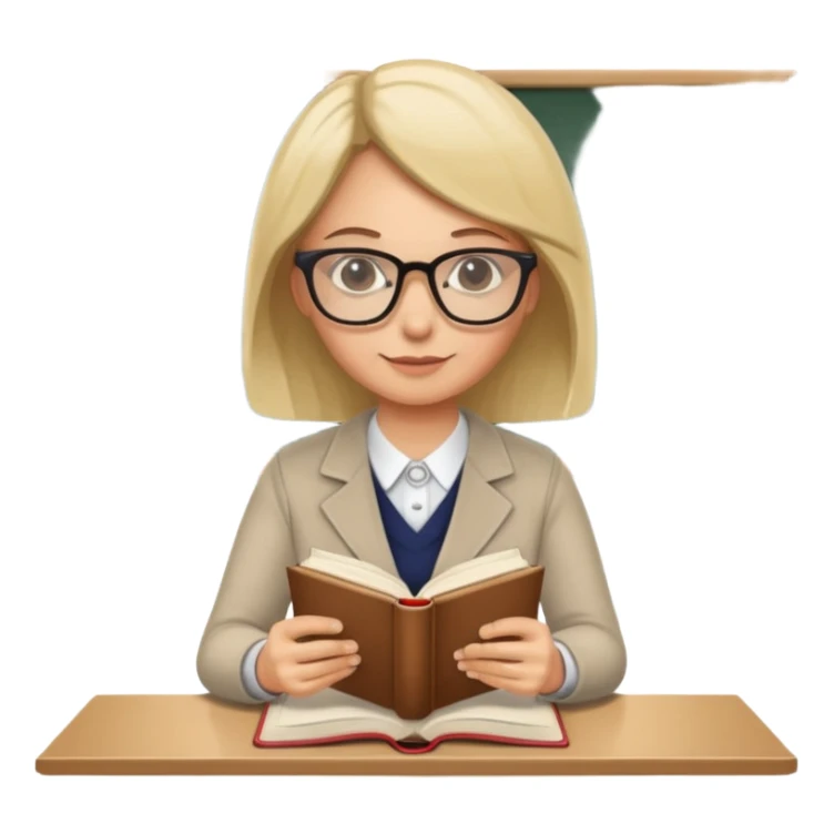 Teacher marking book in the staffroom sticker