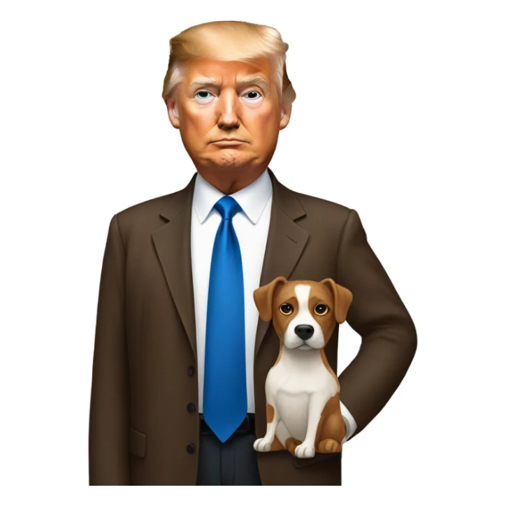 Donald trump with a brown catahoula dog sticker