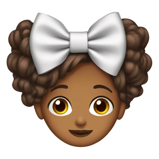 Brown girl hair bow sticker