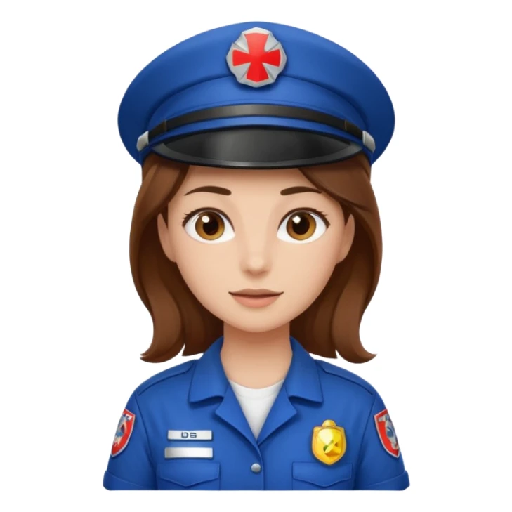 brown hair girl emergency worker sticker