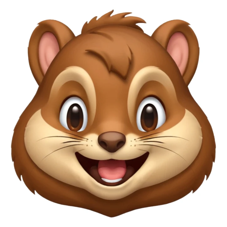 squirrel face emoji, laughing with joy, close-up on face sticker