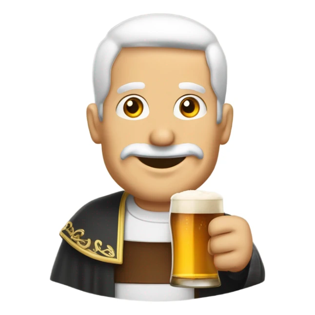 frate con boccale di birra in mano sticker