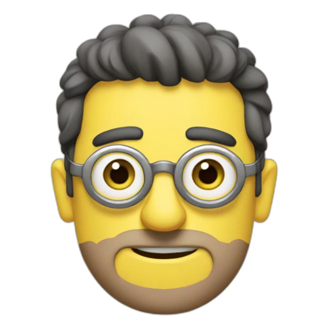 Minion sin pelo  sin gafas y barba blanca sticker