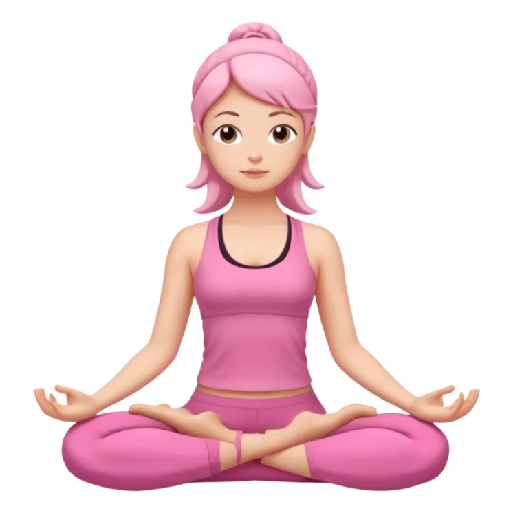 girl meditating with pink yoga set  sticker