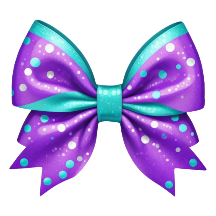 glitter purple and cian hair bow sticker