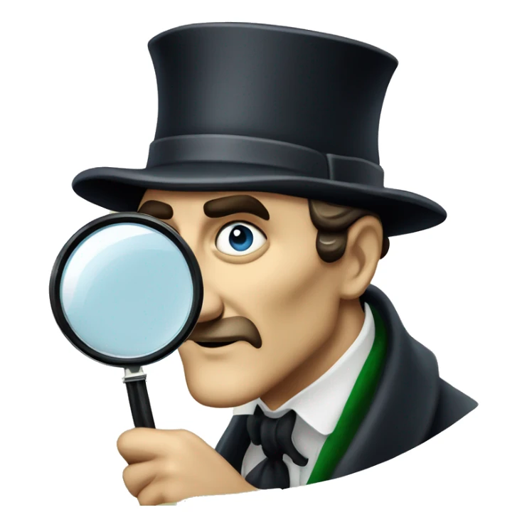 Basil rathbone as Sherlock holmes looking through magnifying glass sticker