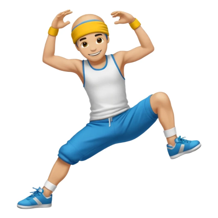 Break Dancing Yellow skin Man On The Floor  sticker