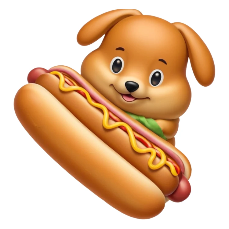 Hot dog holding a eat mean sign sticker