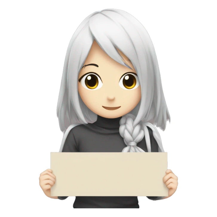 shy anime girl holding sign on which is written Susili sticker