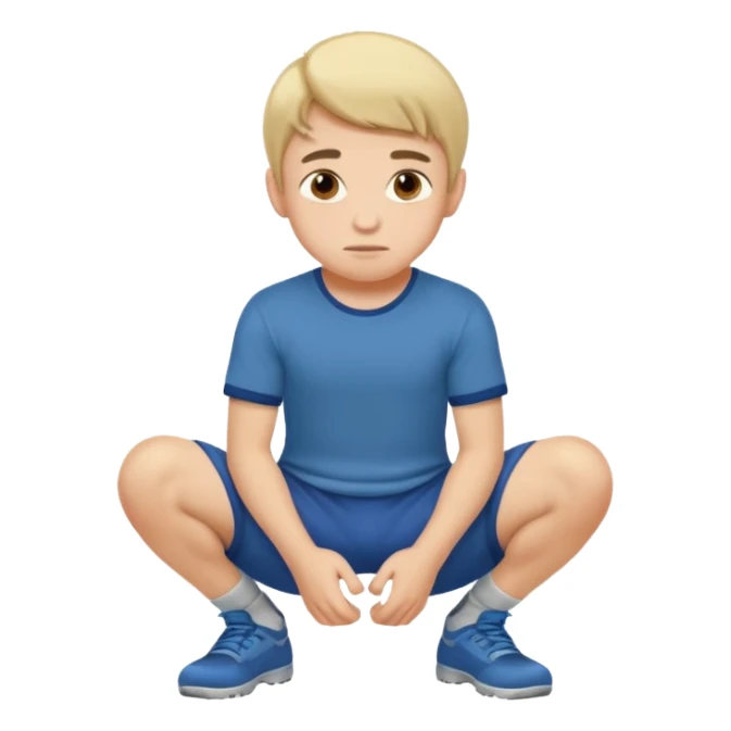 Kids male squatting  sticker