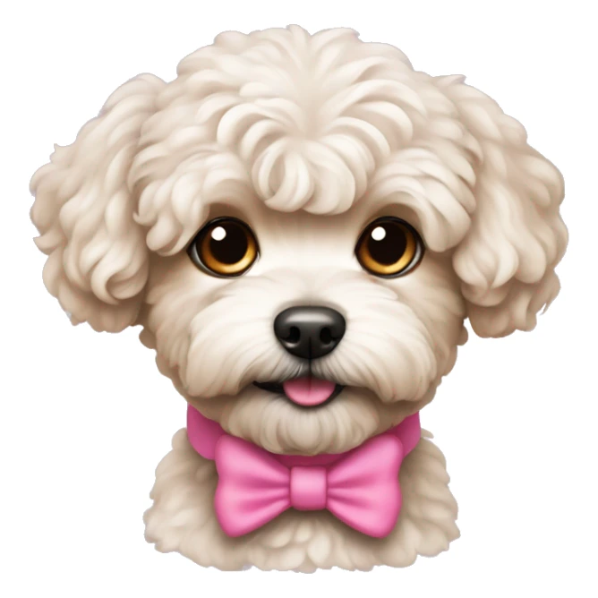 maltipoo dog with pink  sticker