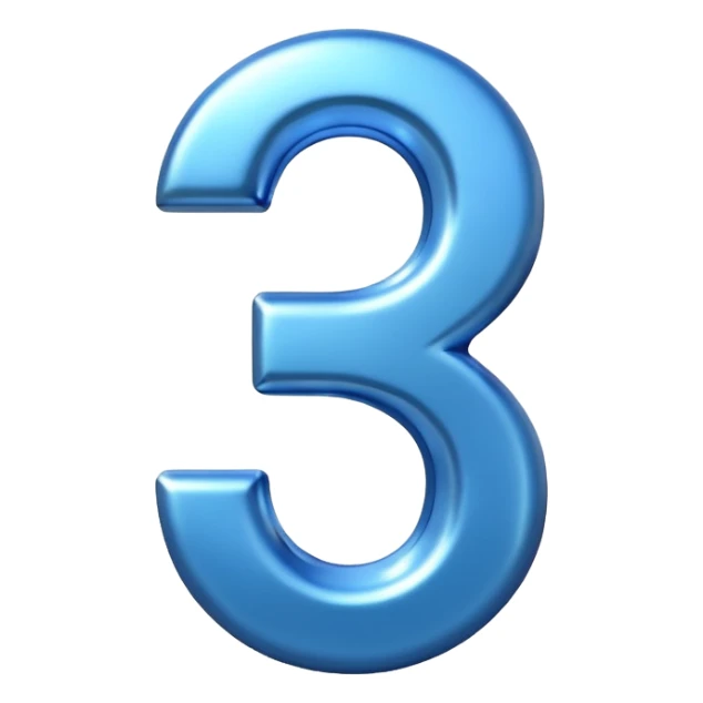 number 30 (thirty) in 3D and blue color sticker