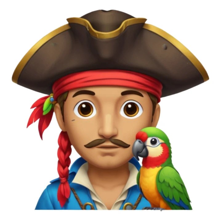 pirate and parrot sticker