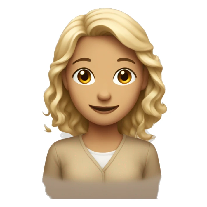 Beige girl is smiling sticker