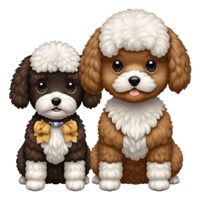2 dogs. One is a mini poodle brown and the other one is a shitzu black with minimal white. sticker