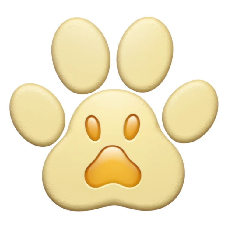 a pale pastel yellow pawprint sticker