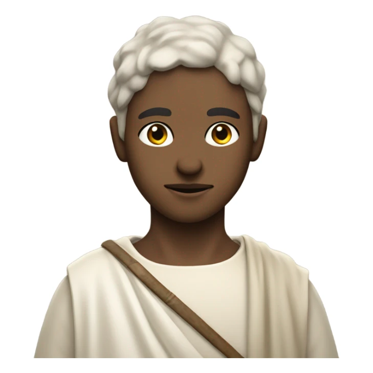 10th century shepherd boy whit white skin with tunic and bear sticker