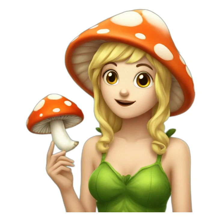 cute mushroom fairy smoking herbs sticker