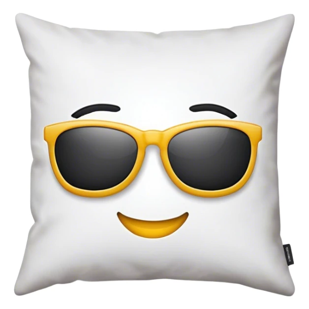 smile face with sunglasses on a pillow sticker