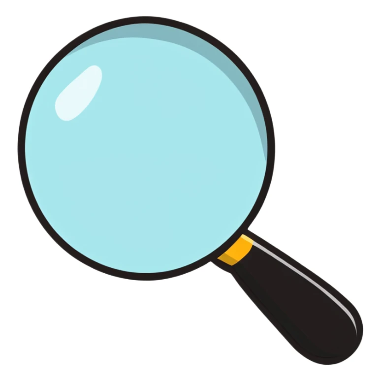 magnifying glass with handle sticker