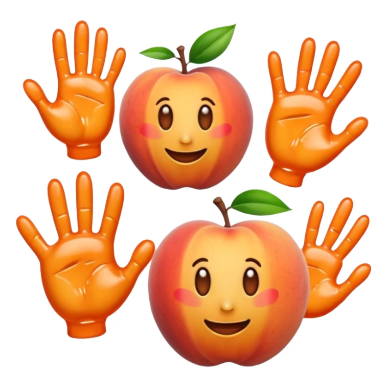 Prend l’emoji pêche 🍑 et rajoute des trace de mains transparentes  sticker