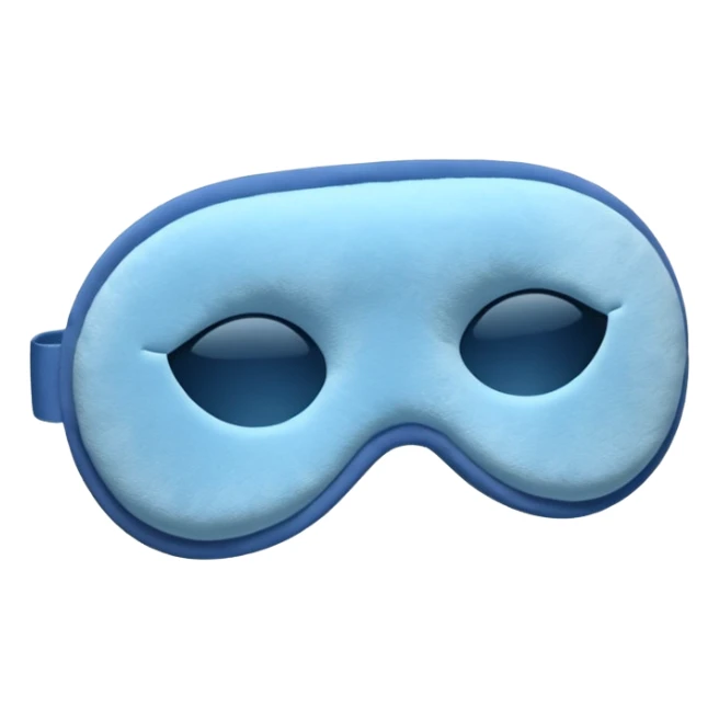 sleep mask emoji, blue color, soft texture sticker