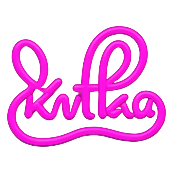 Pink neon sign with the word Kvitka sticker