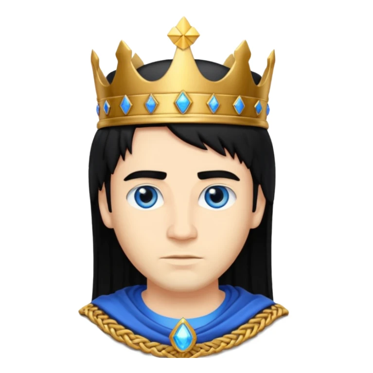King Solomon with black hair, blue eyes sticker