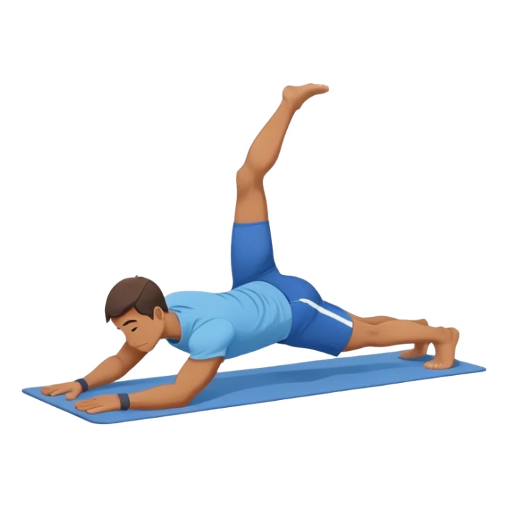 man with blue shorts Plank To Updog yoga sticker