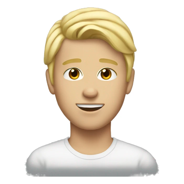 Blonde middle part teenage guy sticker
