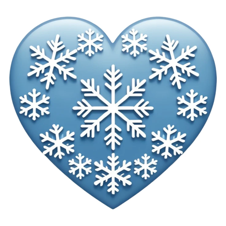 heart with a snowflake motif sticker