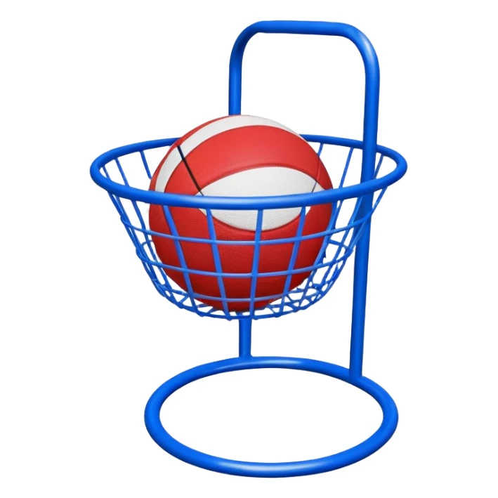 basket stand with ball (#00A3E0) and red (#F9423A) sticker