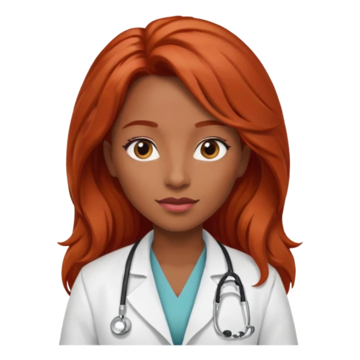 long red haired black female doctor sticker