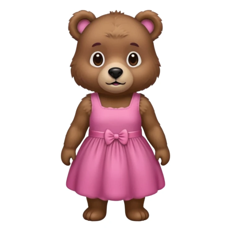 bear with a pink dress on sticker