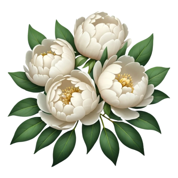 White peonies bouquet  sticker