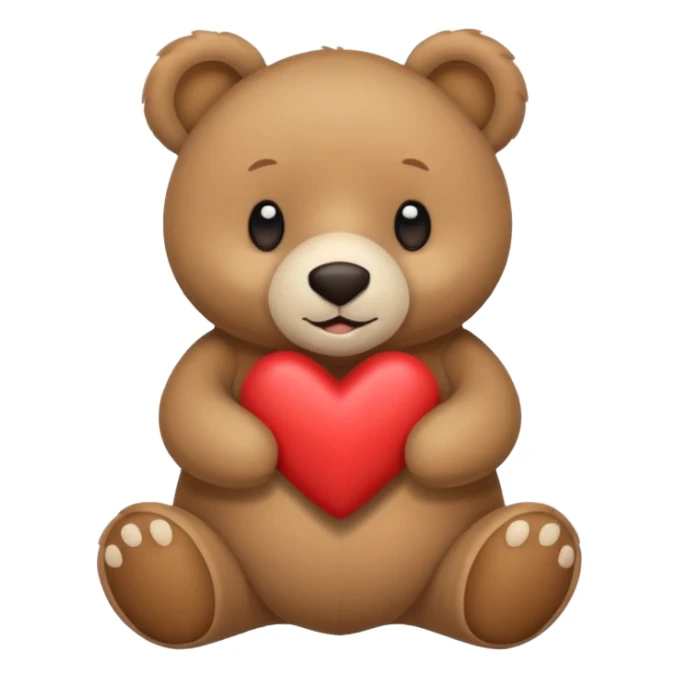 un oso sosteniendo un corazón blanco sticker
