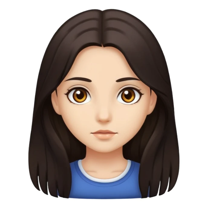 Brown eyes dark long hair girl sticker