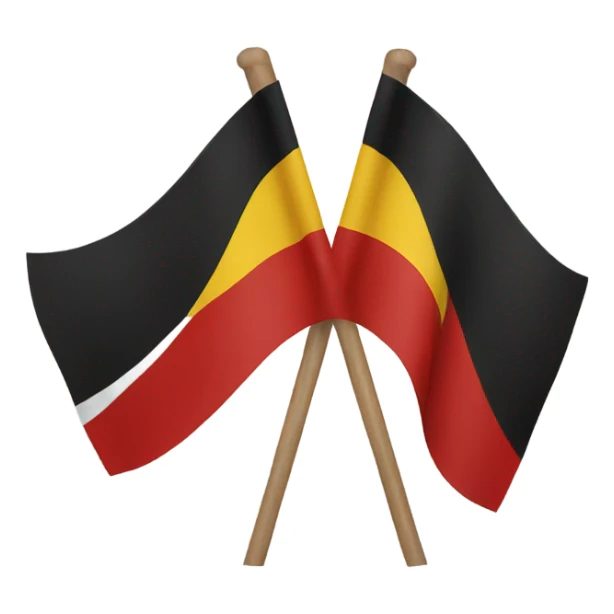 red and black flag with a yellow circle in the middle  sticker