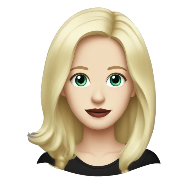 Eva Green with blonde hair in black shirt sticker