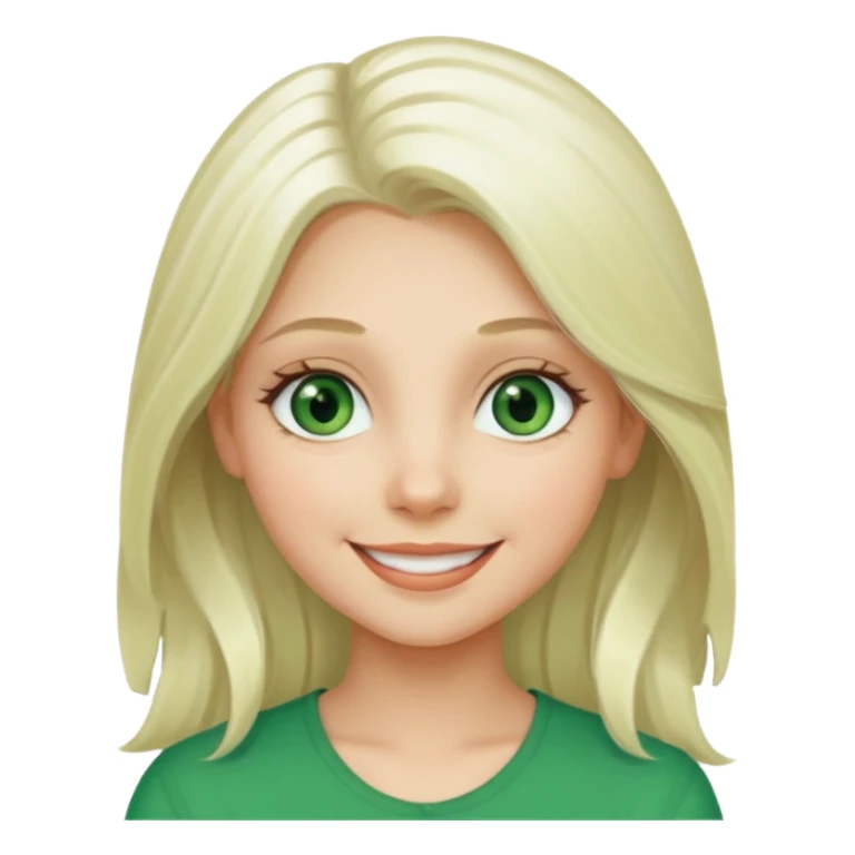 Long platinum blonde hair girl with green eyes  sticker