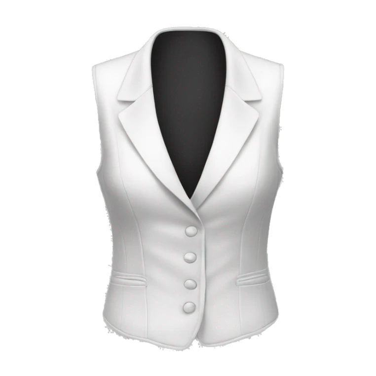 Realistic isolated side view of a white fashion vest blouse. sticker