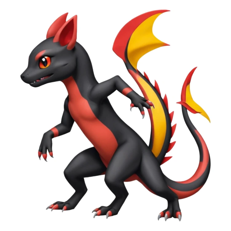 Salandit-Umbreon-Charmeleon-Fakémon-hybrid-creature (full body)  sticker