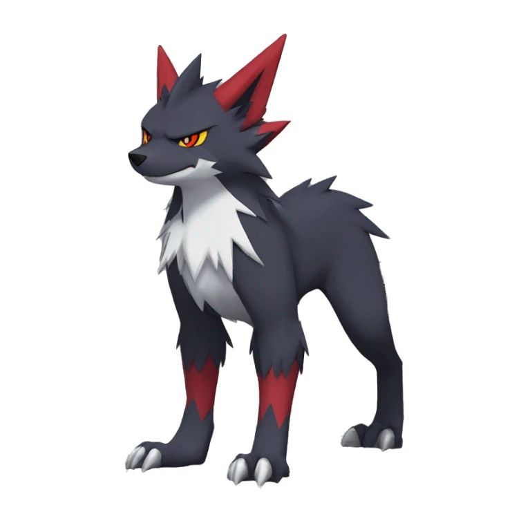 Edgy Cool Anthro Zoroark-Zangoose-Litten Fakemon Full Body sticker