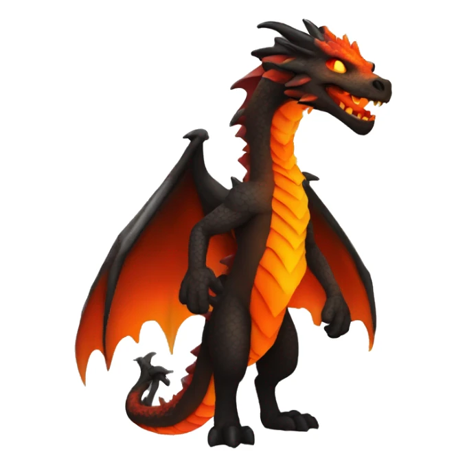  Full Body Legendary Cool Brown-Black-Red-Orange-gradient Magma-Lava-Volcano-Dragon sticker