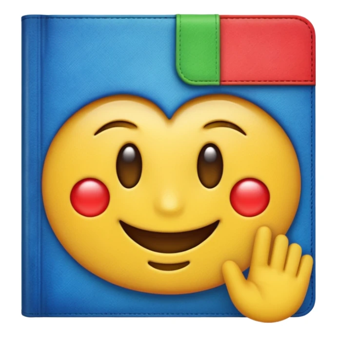 The textbook with 'Emoji' on the cover sticker